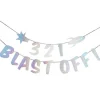 3, 2, 1 Blast Off Banner<Party Delights Outlet