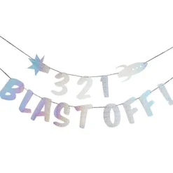3, 2, 1 Blast Off Banner<Party Delights Outlet