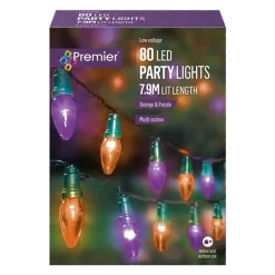 Party Delights Outdoor Decorations<80 Purple & Orange Party Lights