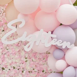 18 White Balloon Arch Sign<Party Delights Discount
