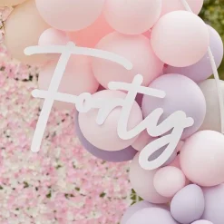 40 White Balloon Arch Sign<Party Delights Hot