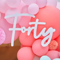 40 White Balloon Arch Sign<Party Delights Hot