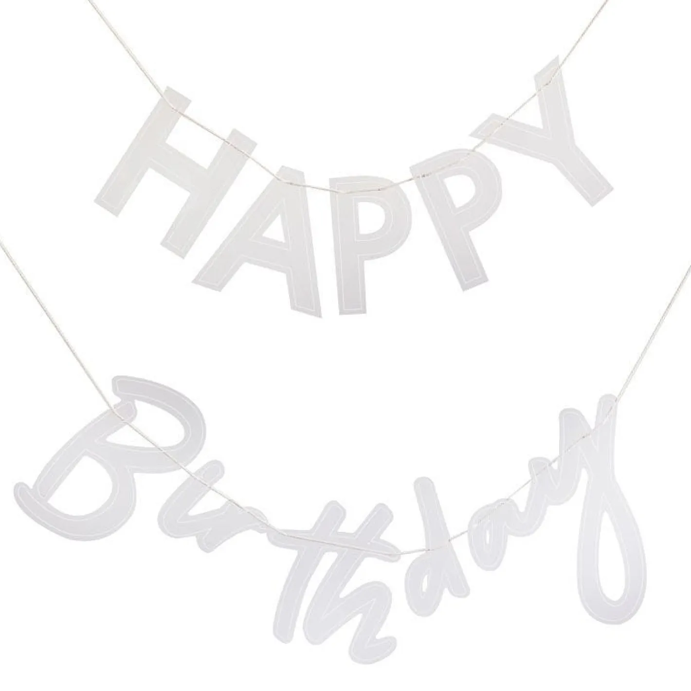 Acrylic Happy Bday Banner - 3M<Party Delights Clearance