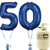 Age 50 Blue Foil Kit With Helium, Ribbon And Weights<Party Delights New
