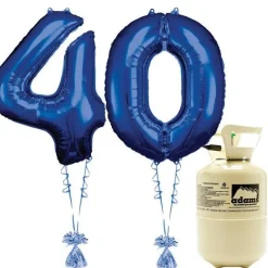 Age 40 Blue Foil Kit With Helium, Ribbon And Weights<Party Delights Sale