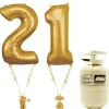 Age 21 Gold Foil Kit With Helium, Ribbon And Weights<Party Delights Hot