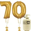Age 70 Gold Foil Kit With Helium, Ribbon And Weights<Party Delights New
