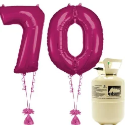 Age 70 Pink Foil Kit With Helium, Ribbon And Weights<Party Delights Best