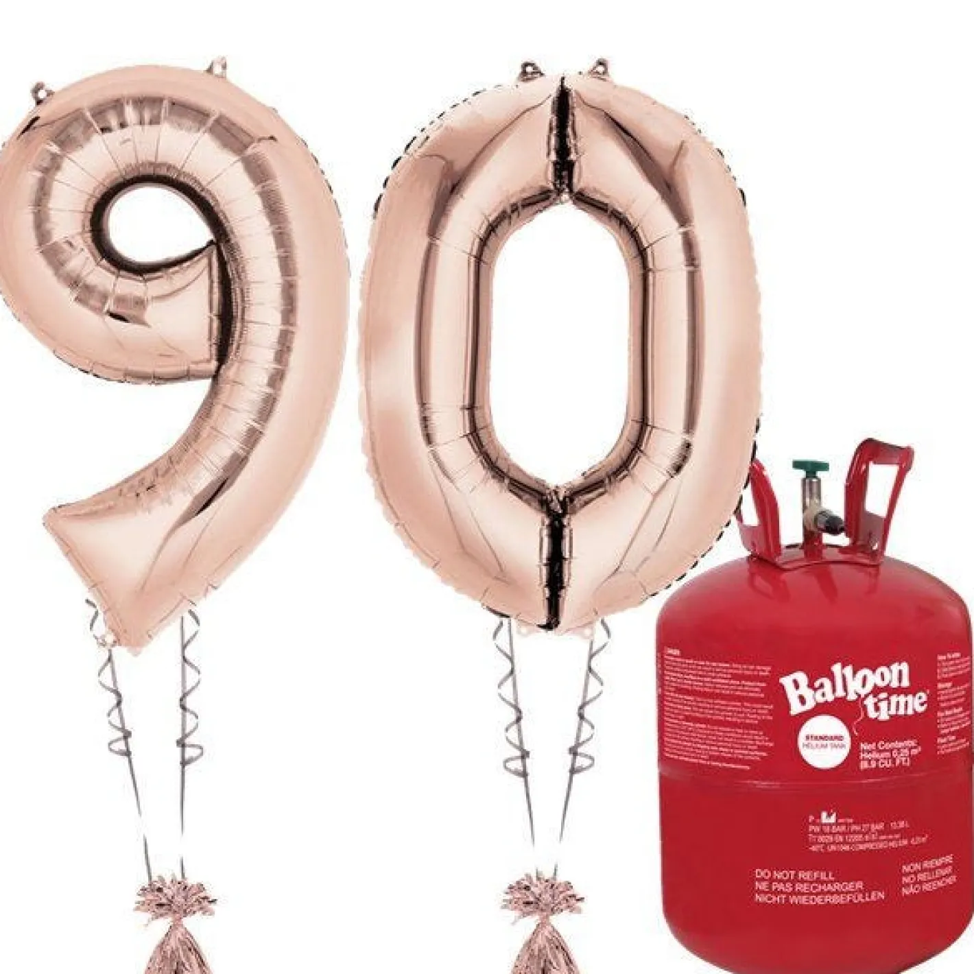 Age 90 Rose Gold Foil Kit With Helium, Ribbon And Weights<Party Delights