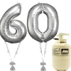 Age 60 Silver Foil Kit With Helium, Ribbon And Weights<Party Delights Clearance