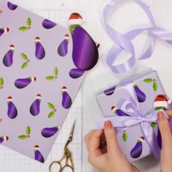 Party Delights Gift Wrapping<Aubergine Christmas Gift Wrap Kit