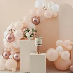 Baby In Bloom Peach & Rose Gold Balloon Arch - 70 Balloons<Party Delights Hot