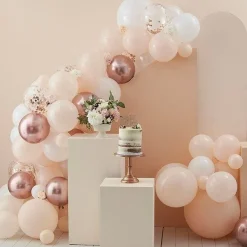 Baby In Bloom Peach & Rose Gold Balloon Arch - 70 Balloons<Party Delights Hot