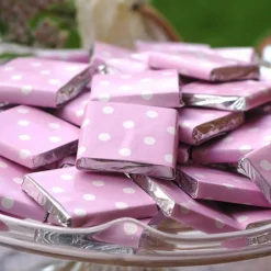 Baby Pink Polka Dot Chocolate Neapolitans - 20Pk<Party Delights