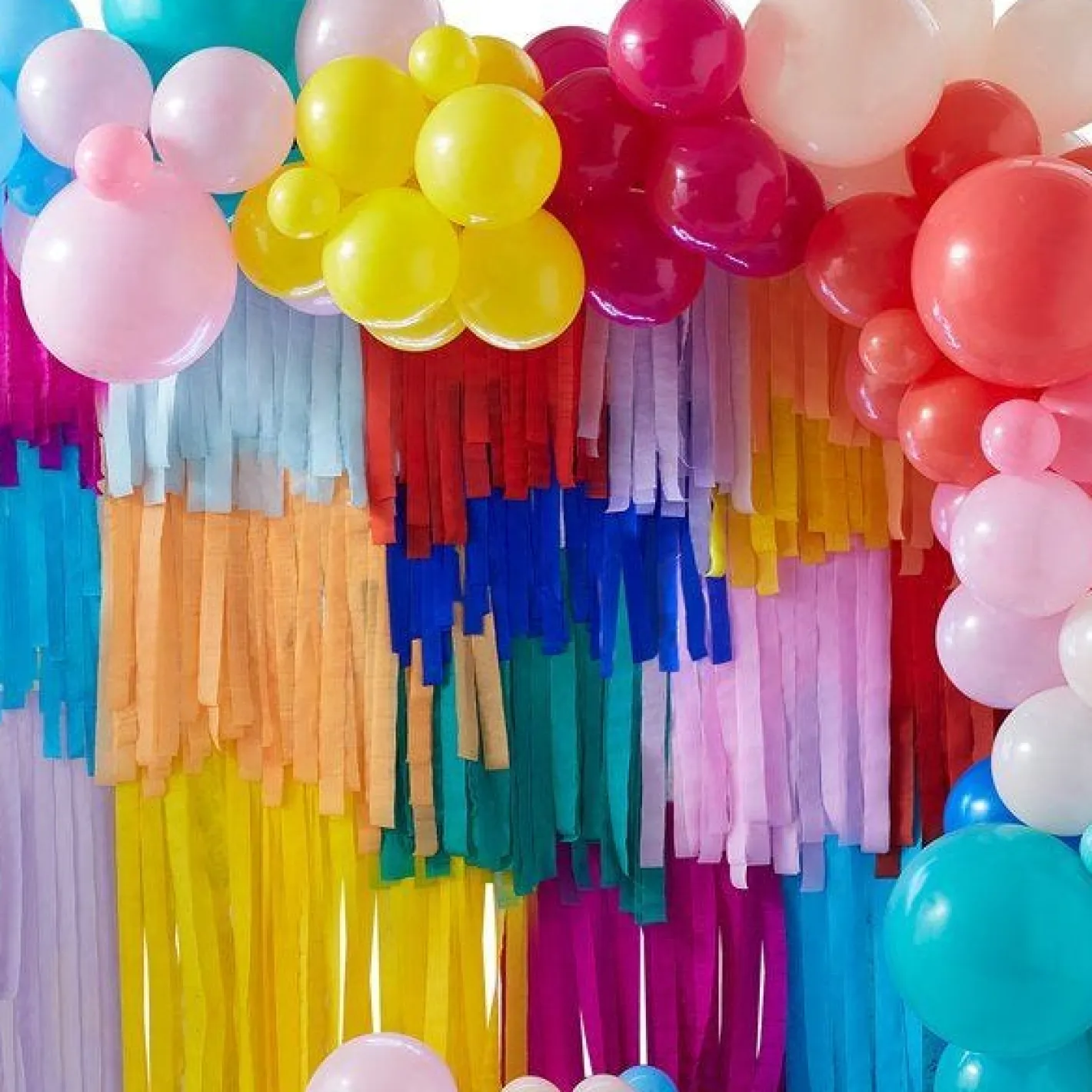 Balloon And Streamer Brights Rainbow Party Backdrop<Party Delights Clearance