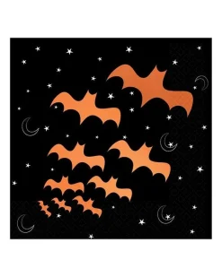 Party Delights Tableware<Bats Hot Stamped Paper Napkins - 33Cm (16Pk)