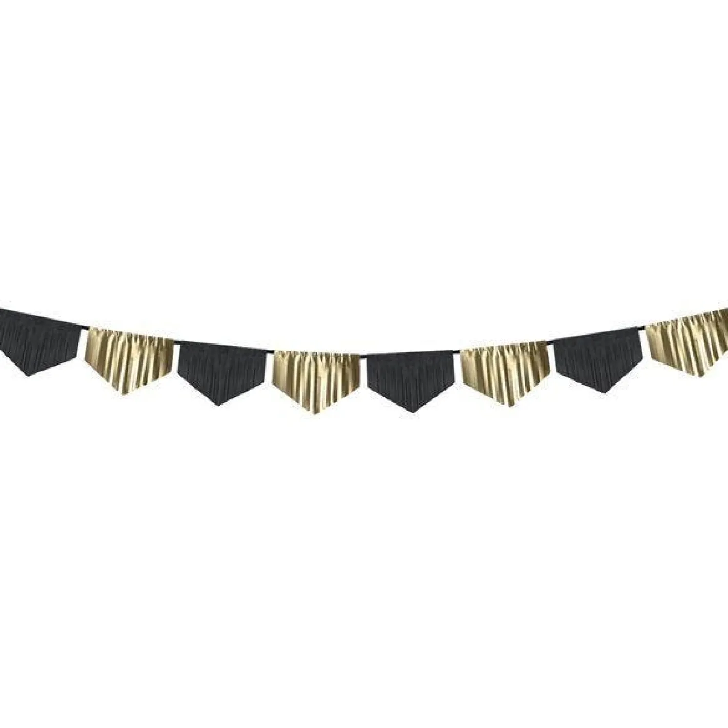 Black & Gold Scalloped Fringe Garland - 3M<Party Delights Sale