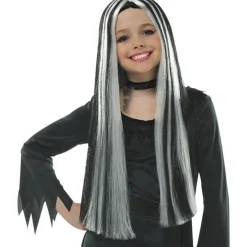 Kids' Party Delights Kids'<Black & Grey Witch Wig - Child