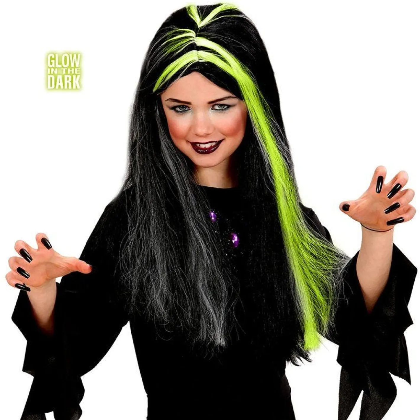 Black & White - Glow In The Dark Wig - Child<Party Delights Discount