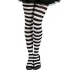 Women's Party Delights Women's<Black & White Striped Tights - Adult One Size