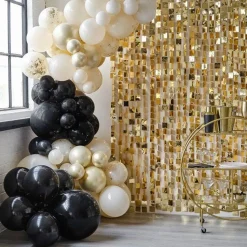 Black, Cream, Nude And Champagne Chrome Balloon Arch - 70 Balloons<Party Delights Discount