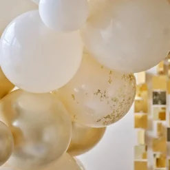 Black, Cream, Nude And Champagne Chrome Balloon Arch - 70 Balloons<Party Delights Discount