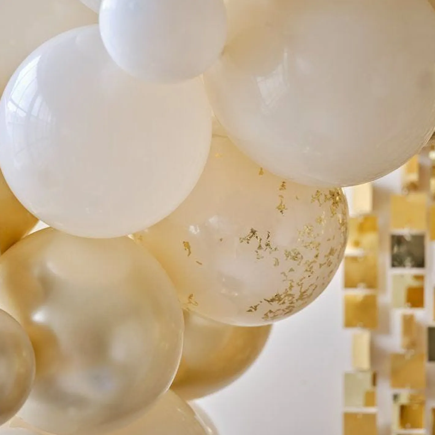 Black, Cream, Nude And Champagne Chrome Balloon Arch - 70 Balloons<Party Delights Discount