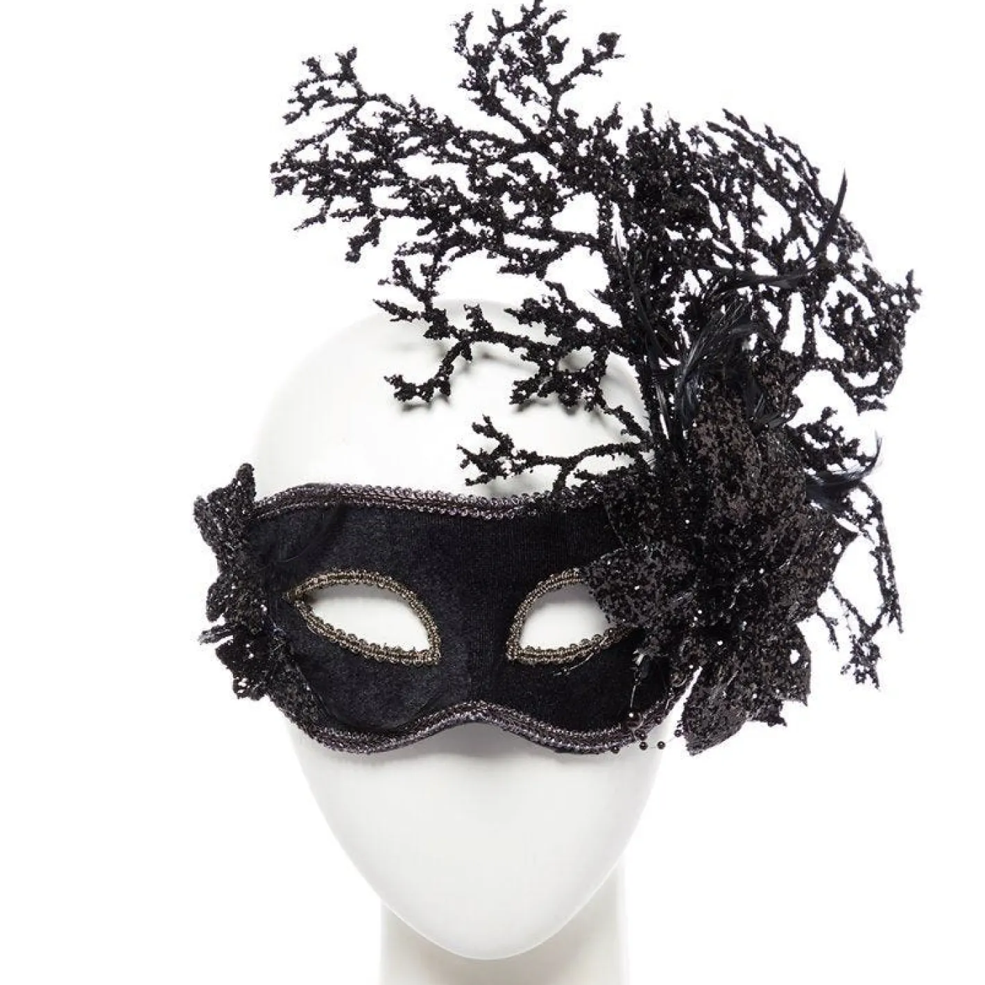 Black Floral Masquerade Mask<Party Delights Hot