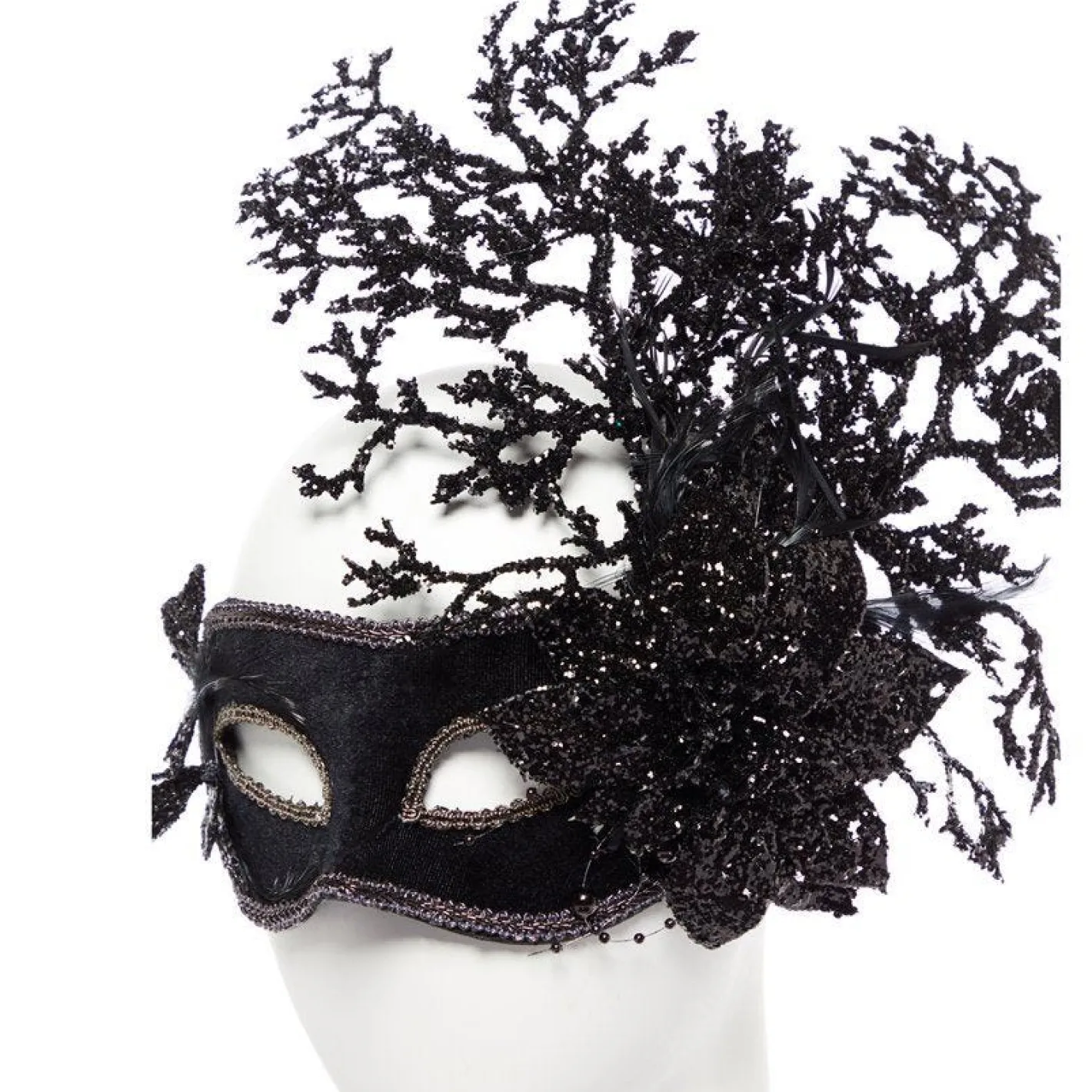 Black Floral Masquerade Mask<Party Delights Hot