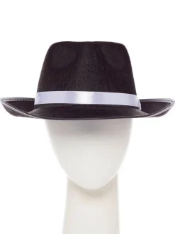 Black Gangster Fedora Hat<Party Delights Clearance