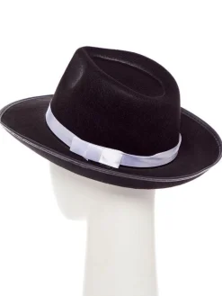 Black Gangster Fedora Hat<Party Delights Clearance