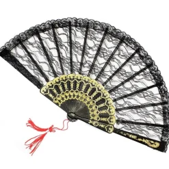 Black Lace Fan - 24Cm<Party Delights Best