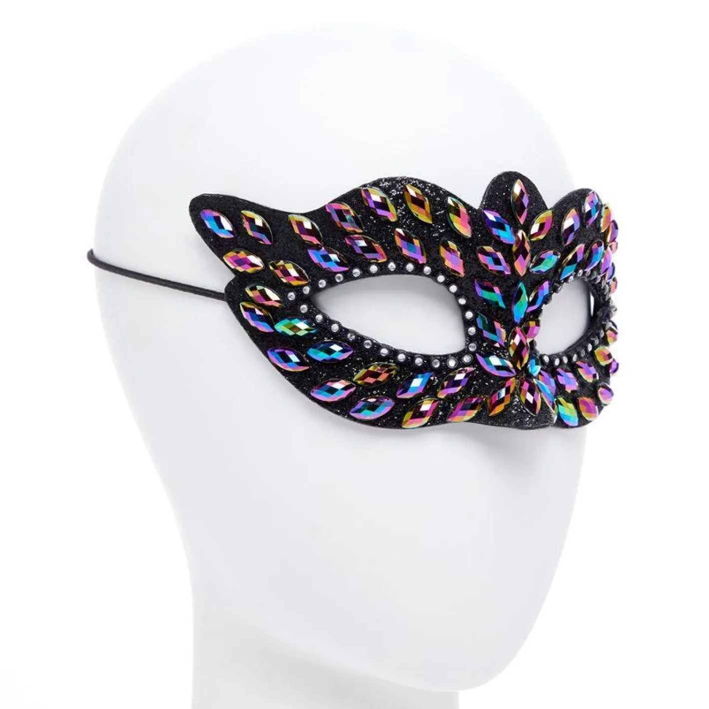 Black Masquerade Mask With Gems & Rhinestones<Party Delights Best