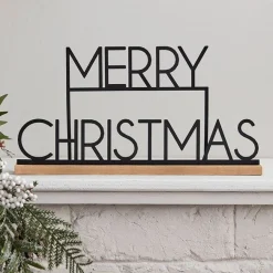 Party Delights Tableware<Black Metal Merry Christmas Sign