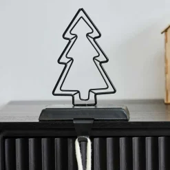 Party Delights Tableware<Black Metal Tree Stocking Holder - 14Cm