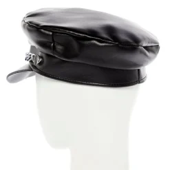 Black Punk Rock Biker Cap<Party Delights Outlet