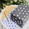 Party Delights Gift Wrapping<Black, White & Kraft Christmas Tree Print Wrapping Paper (3Pk)