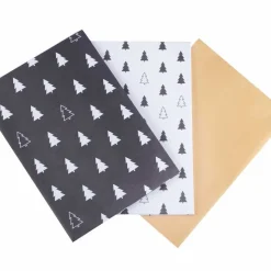 Party Delights Gift Wrapping<Black, White & Kraft Christmas Tree Print Wrapping Paper (3Pk)