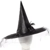 Black Witch Hat With Flower<Party Delights Online