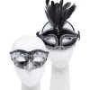 Black/Silver Masquerade Masks For Couples<Party Delights