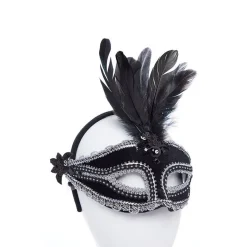 Black/Silver Masquerade Masks For Couples<Party Delights