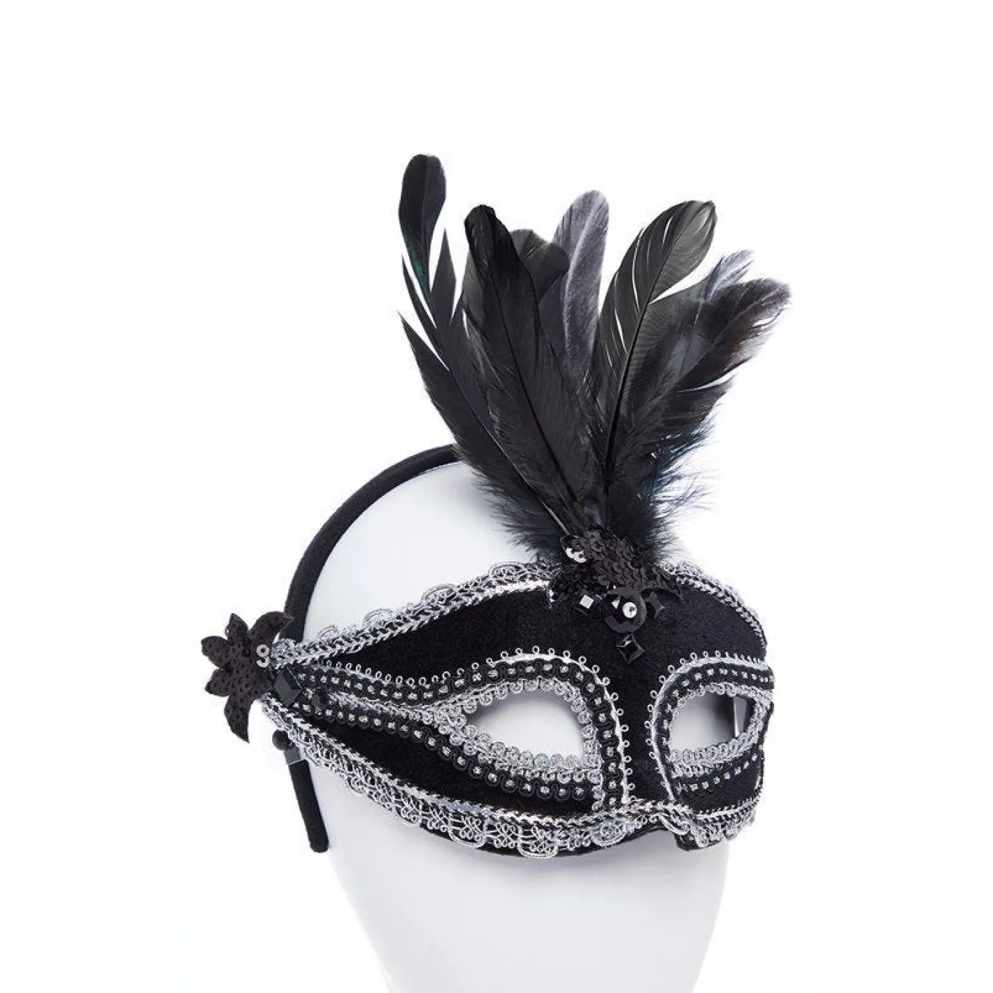 Black/Silver Masquerade Masks For Couples<Party Delights