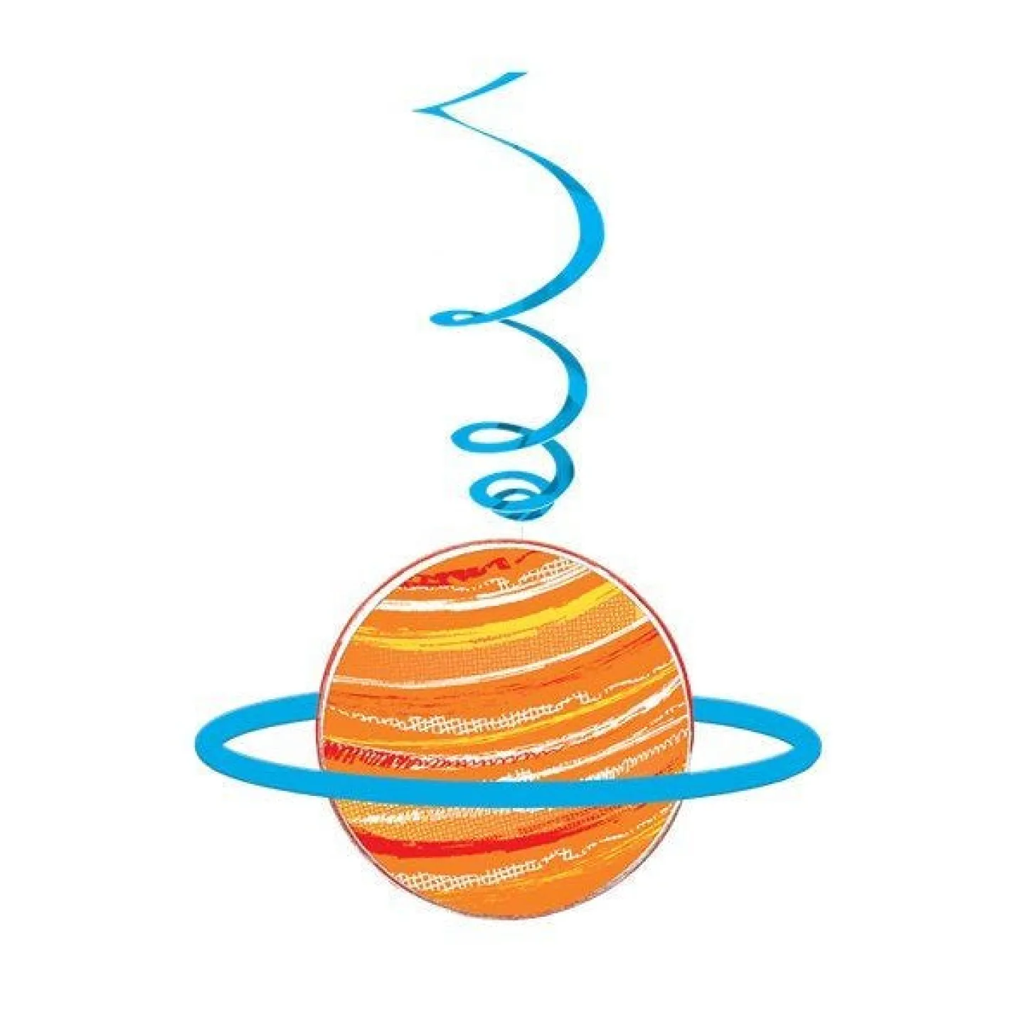 Blast Off Birthday Swirl Decorations (12Pk)<Party Delights