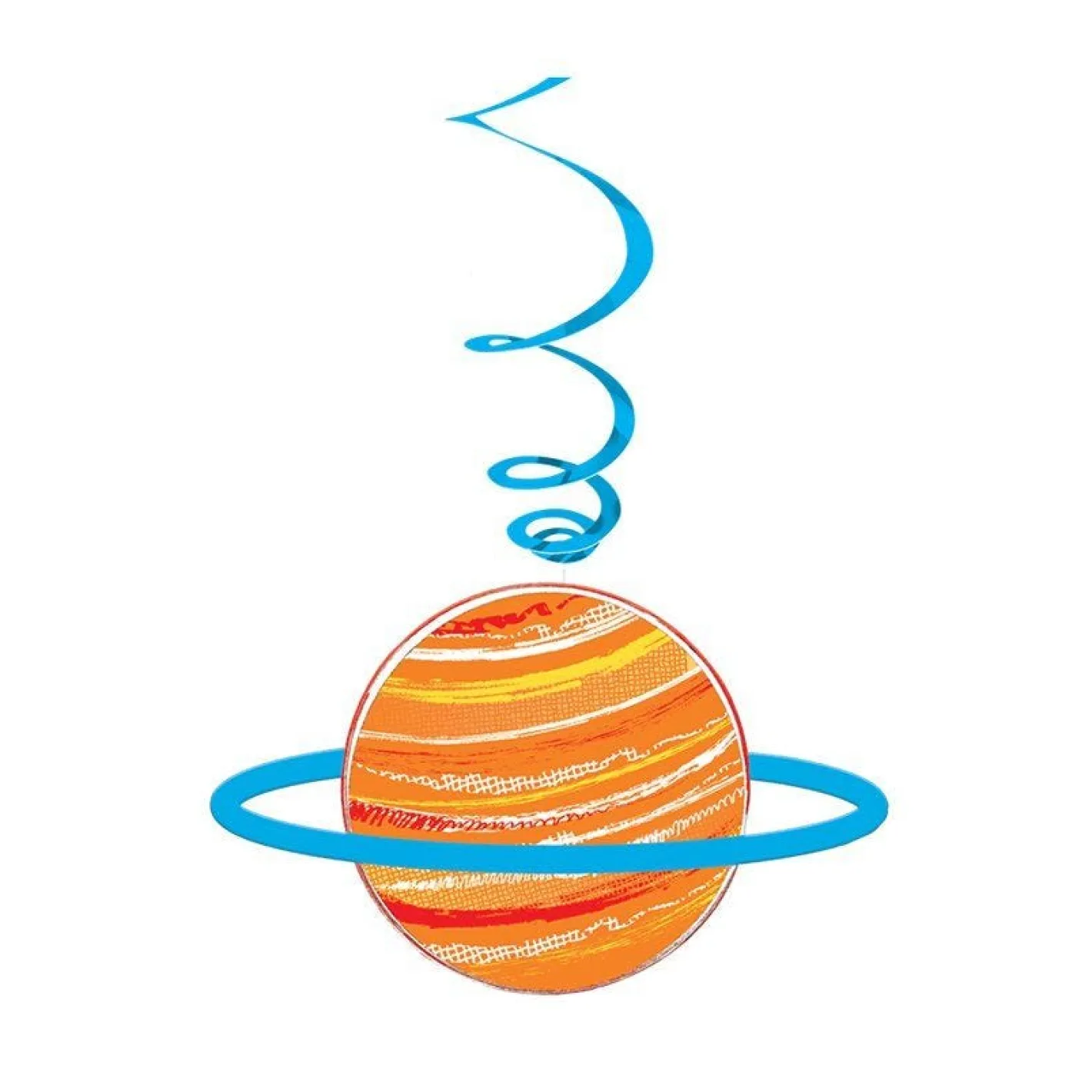 Blast Off Birthday Swirl Decorations (12Pk)<Party Delights