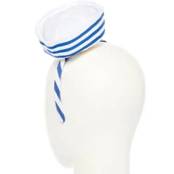 Blue & White Mini Sailor Hat Headband<Party Delights