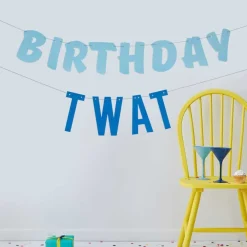 Blue Birthday Twat Paper Banner - 1.5M<Party Delights Online