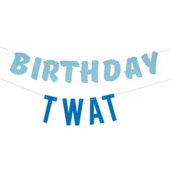 Blue Birthday Twat Paper Banner - 1.5M<Party Delights Online