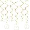 Blue Botanical Cross Swirl Decorations (6Pk)<Party Delights Discount