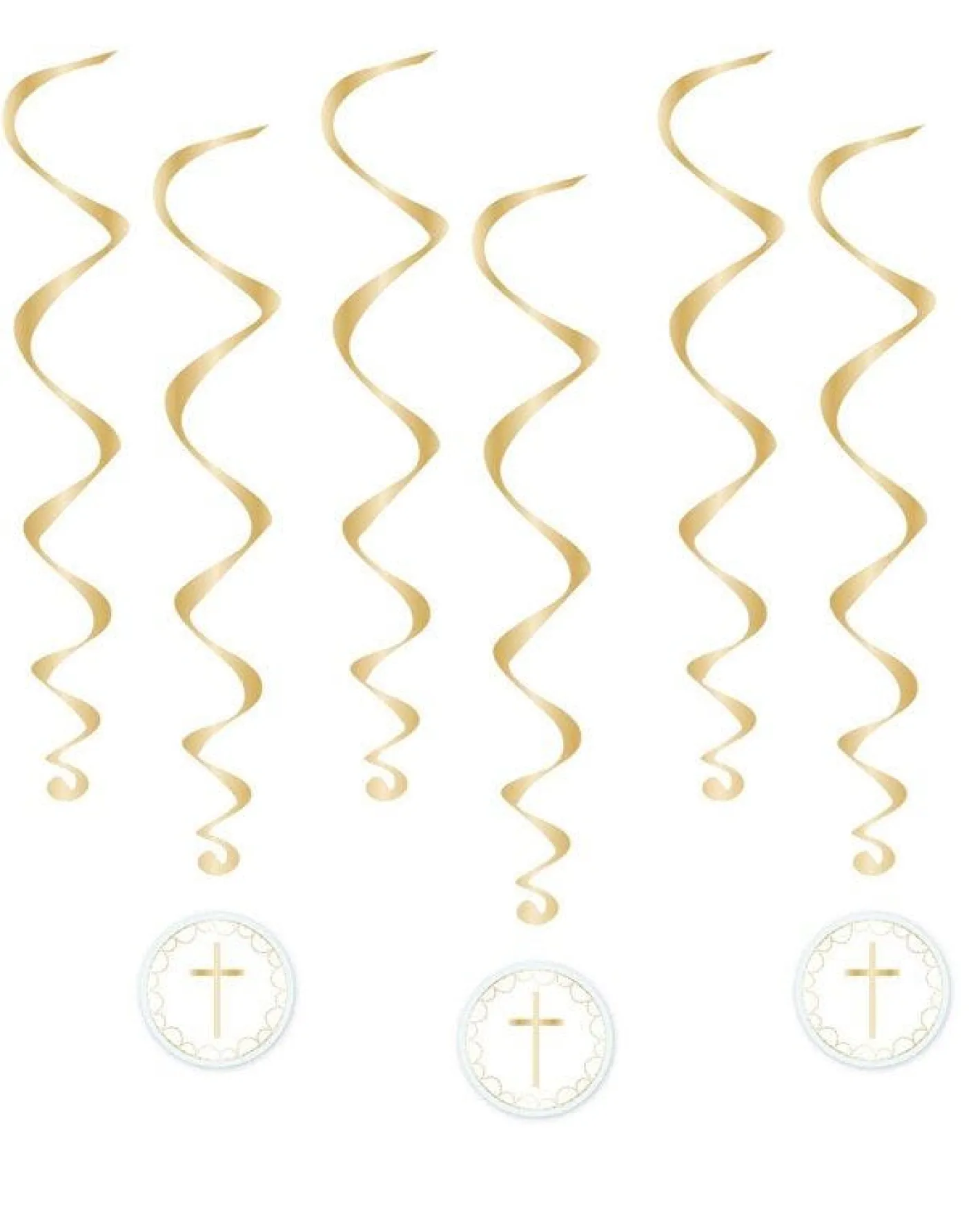 Blue Botanical Cross Swirl Decorations (6Pk)<Party Delights Discount