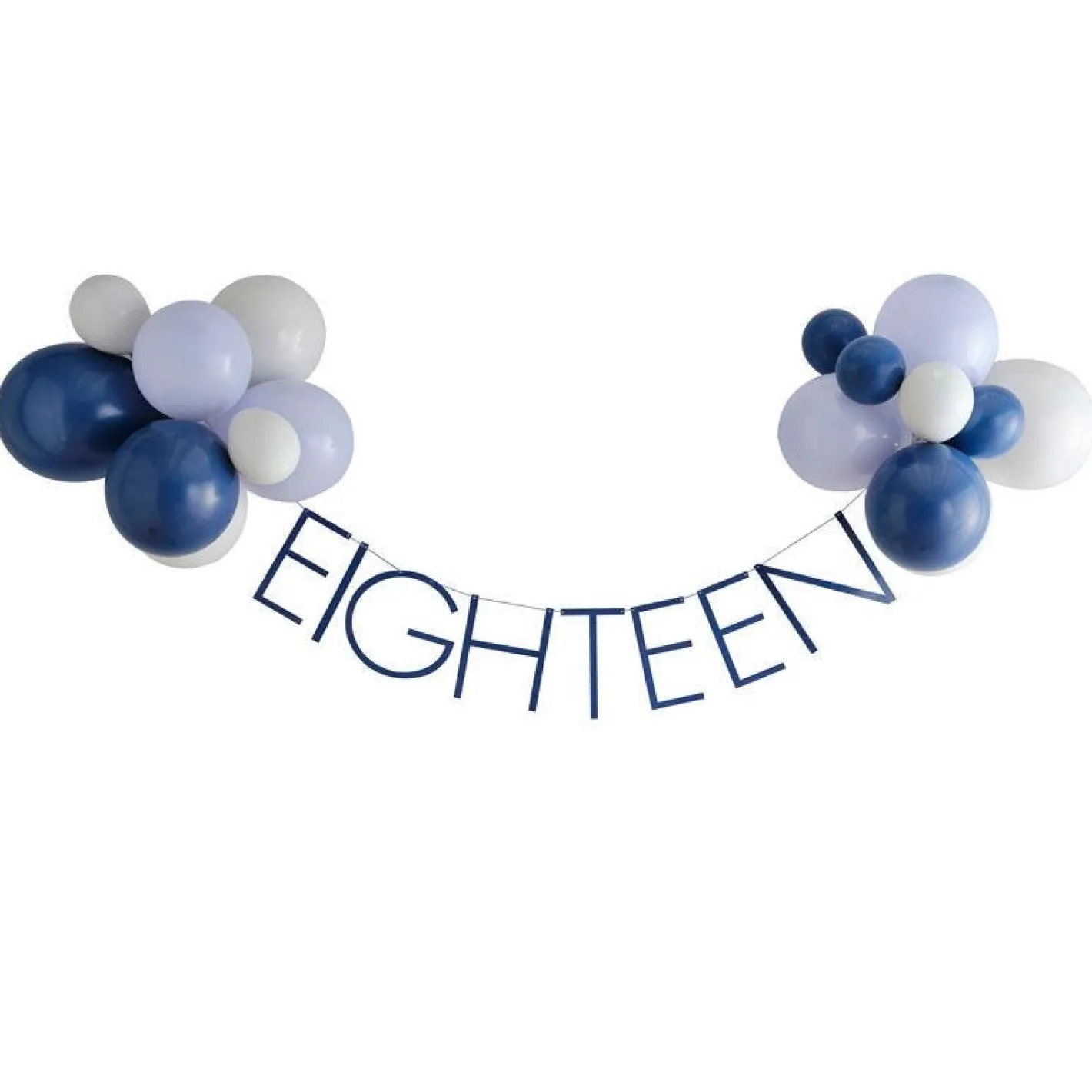 Blue Eighteen Paper Banner With Latex Balloons - 1.5M<Party Delights Best
